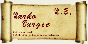Marko Burgić vizit kartica